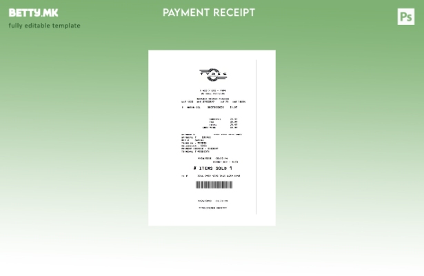 Шаблон за потврда за плаќање во продавница за гуми во модерен стил